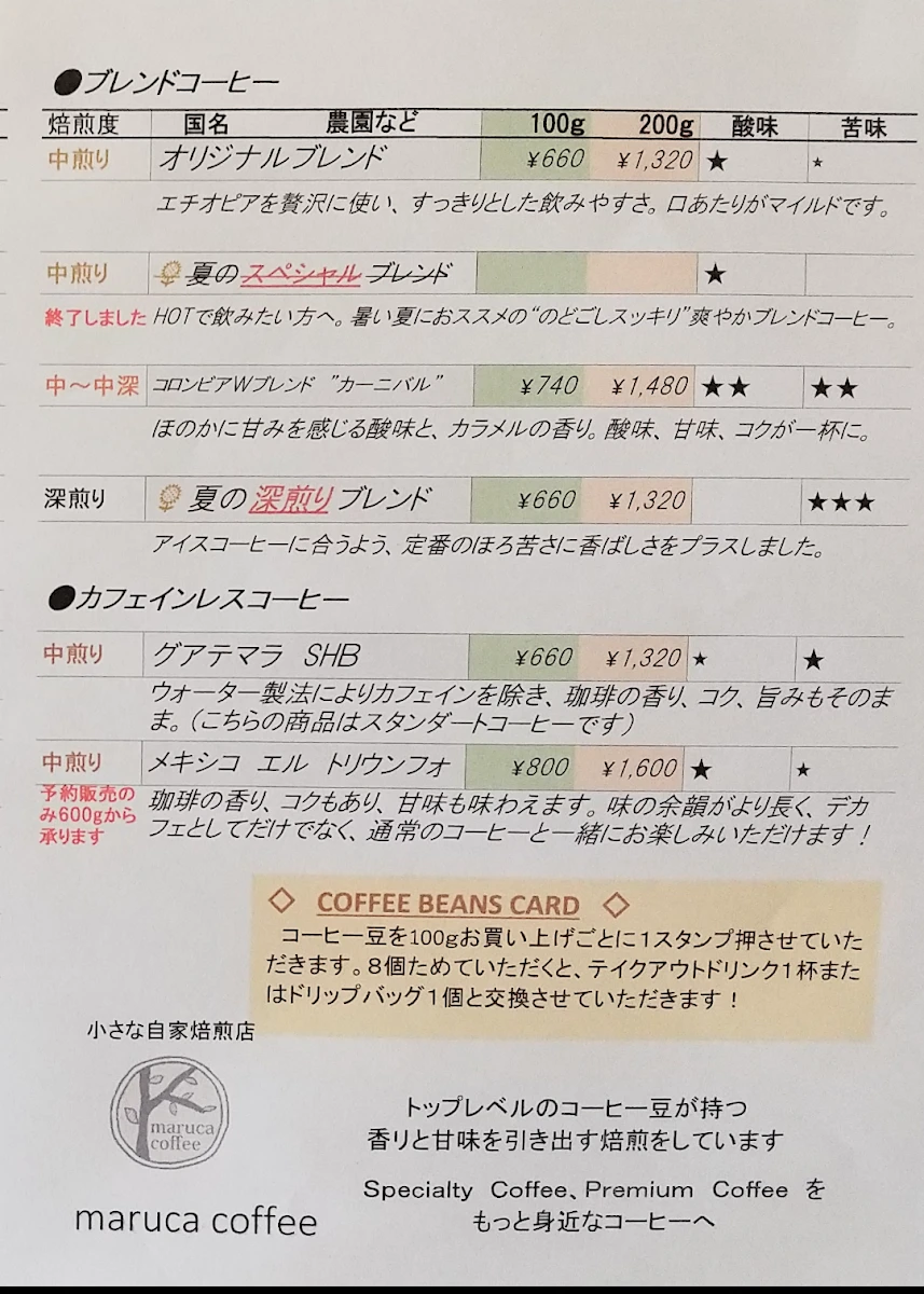 maruca coffee メニュー写真 2